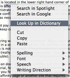 Dictionary Menu